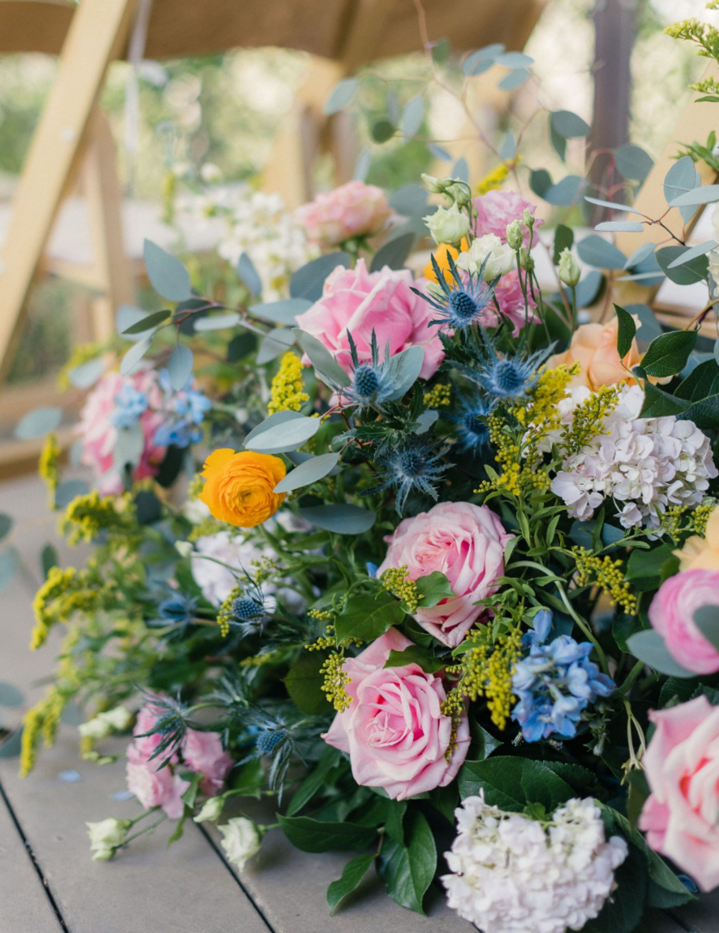 Colorful wedding floral arrangement